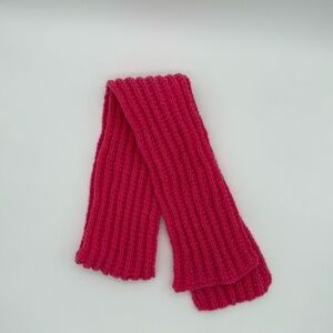 Hot Pink Ribbed Knit Scarf